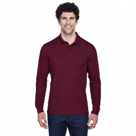 Core 365 88192 Men\'s Pinnacle Performance Long-Sleeve Pique Polo - Burgundy