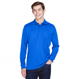 Core 365 88192P Adult Pinnacle Performance Long-Sleeve Pique Polo with Pocket - True Royal