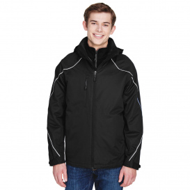 North End 88196T Men\'s Tall Angle 3-in-1 Jacket with Bonded Fleece Liner - Black