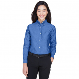 UltraClub 8990 Ladies Classic Wrinkle Resistant Long Sleeve Oxford - French Blue