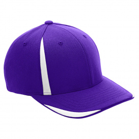 Team 365 ATB102 Flexfit Adult Pro-Formance Front Sweep Cap - Sport Purple/White