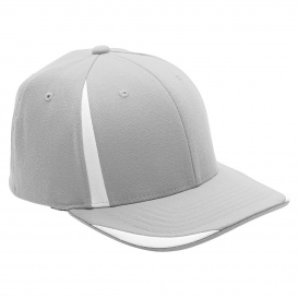 Team 365 ATB102 Flexfit Adult Pro-Formance Front Sweep Cap - Sport Silver/White