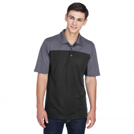 Core 365 CE101 Men\'s Balance Colorblock Performance Pique Polo - Black/Carbon