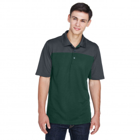 Core 365 CE101 Men\'s Balance Colorblock Performance Pique Polo - Forest/Carbon