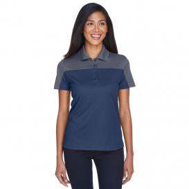 Core 365 CE101W Ladies Balance Colorblock Performance Pique Polo - Classic Navy/Carbon