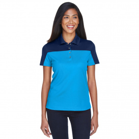 Core 365 CE101W Ladies Balance Colorblock Performance Pique Polo - Electric Blue/Classic Navy