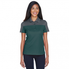 Core 365 CE101W Ladies Balance Colorblock Performance Pique Polo - Forest/Carbon