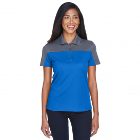 Core 365 CE101W Ladies Balance Colorblock Performance Pique Polo - True Royal/Carbon