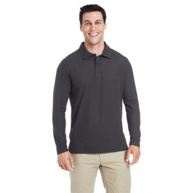 Core 365 CE112L Men\'s Fusion ChromaSoft Long-Sleeve Pique Polo - Carbon