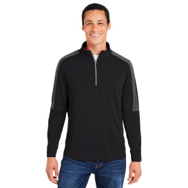 Core 365 CE404 Market Snag Protect Mesh Colorblock Quarter-Zip - Black/Carbon