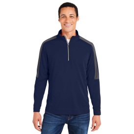 Core 365 CE404 Market Snag Protect Mesh Colorblock Quarter-Zip - Classic Navy/Carbon