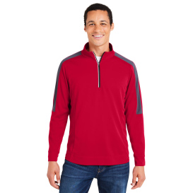 Core 365 CE404 Market Snag Protect Mesh Colorblock Quarter-Zip - Classic Red/Carbon