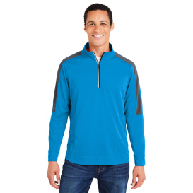 Core 365 CE404 Market Snag Protect Mesh Colorblock Quarter-Zip - Electric Blue/Carbon