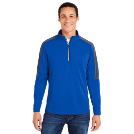 Core 365 CE404 Market Snag Protect Mesh Colorblock Quarter-Zip - True Royal/Carbon