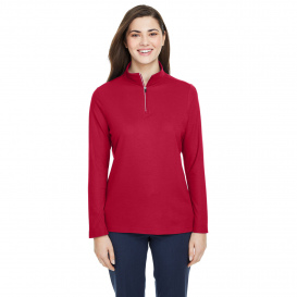 Core 365 CE405W Ladies Fusion ChromaSoft Pique Quarter-Zip - Classic Red