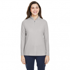 Core 365 CE405W Ladies Fusion ChromaSoft Pique Quarter-Zip - Platinum