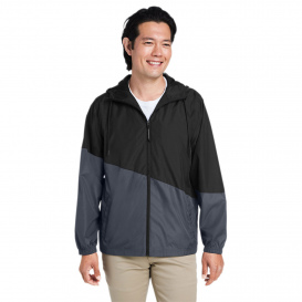 Core 365 CE710 Unisex Techno Lite Colorblock Windbreaker - Black/Carbon