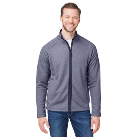 Core 365 CE72 Venture Heathered Stripe Full-Zip - Classic Navy/White