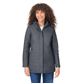 Core 365 CE725W Ladies Inspire 3-in-1 Jacket with Insulated Liner - Carbon/Black