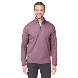 Core 365 CE73 Venture Heathered Stripe Quarter-Zip - Burgundy/White