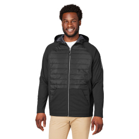 Core 365 CE808 Unisex Techno Lite Hybrid Hooded Jacket - Black