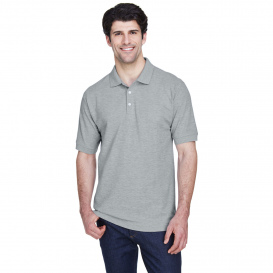 Devon & Jones D100 Men\'s Pima Pique Short Sleeve Polo - Grey Heather