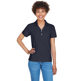 Devon & Jones D100W Ladies Pima Pique Y-Collar Polo - Navy