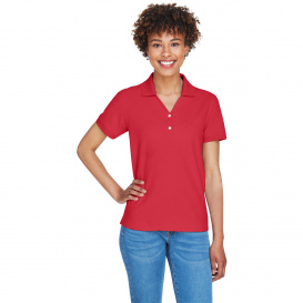 Devon & Jones D100W Ladies Pima Pique Y-Collar Polo - Red