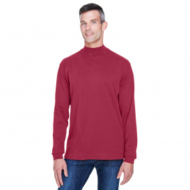 Devon & Jones D420 Sueded Cotton Jersey Mock Turtleneck - Crimson