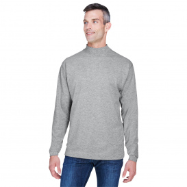 Devon & Jones D420 Sueded Cotton Jersey Mock Turtleneck - Grey Heather