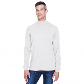 Devon & Jones D420 Sueded Cotton Jersey Mock Turtleneck - White