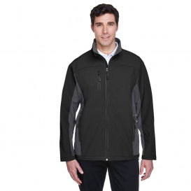 Devon & Jones D997 Men\'s Soft Shell Colorblock Jacket - Black/Dark Charcoal