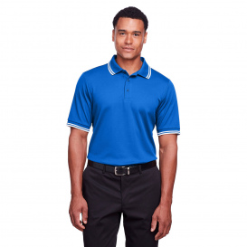 Devon & Jones DG20C Men\'s CrownLux Performance Plaited Tipped Polo - French Blue/White