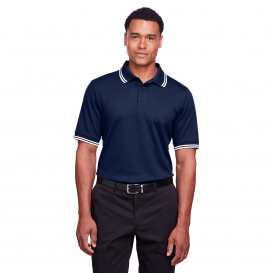 Devon & Jones DG20C Men\'s CrownLux Performance Plaited Tipped Polo - Navy/White