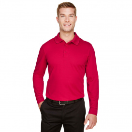 Devon & Jones DG20LT Tall CrownLux Performance Plaited Long Sleeve Polo - Red