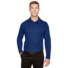 Devon & Jones DG20LT Tall CrownLux Performance Plaited Long Sleeve Polo - True Royal