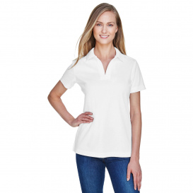 Devon & Jones DG20W CrownLux Performance Ladies Plaited Polo - White