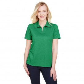 Devon & Jones DG22W CrownLux Performance Ladies Address Melange Polo - Kelly Green Heather