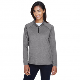 Devon & Jones DG440W Ladies Stretch Tech-Shell Compass Quarter-Zip - Dark Grey Heather