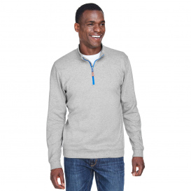 Devon & Jones DG479 Men\'s DRYTEC20 Performance Quarter-Zip - Grey Heather/Grey Heather/French Blue