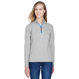 Devon & Jones DG479W Ladies DRYTEC20 Performance 1/4-Zip - Grey Heather/Grey Heather/French Blue