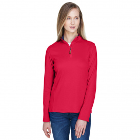 Devon & Jones DG479W Ladies DRYTEC20 Performance 1/4-Zip - Red/Navy/Red