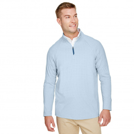 Devon & Jones DG480 CrownLux Performance Clubhouse Micro-Stripe Quarter-Zip - Ocean blue