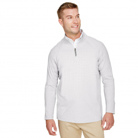 Devon & Jones DG480 CrownLux Performance Clubhouse Micro-Stripe Quarter-Zip - Silver