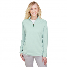 Devon & Jones DG480W CrownLux Performance Ladies Clubhouse Micro-Stripe Quarter-Zip - Kelly Green