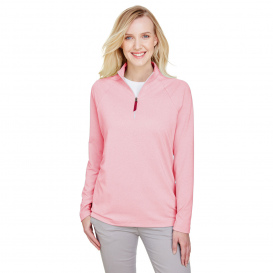 Devon & Jones DG480W CrownLux Performance Ladies Clubhouse Micro-Stripe Quarter-Zip - Red