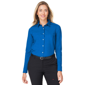 Devon & Jones DG505W Ladies CrownLux Performance Spencer Poplin Shirt - French Blue Melange