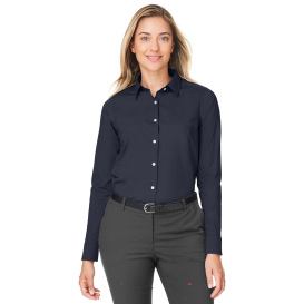 Devon & Jones DG505W Ladies CrownLux Performance Spencer Poplin Shirt - Navy Melange