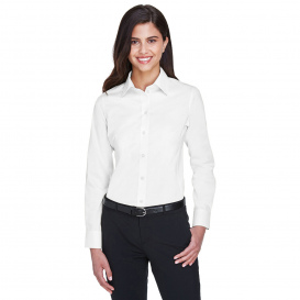 Devon & Jones DG530W Ladies Crown Woven Collection Solid Stretch Twill - White