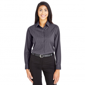 Devon & Jones DG535W CrownLux Performance Ladies Tonal Mini Check Shirt - Carbon